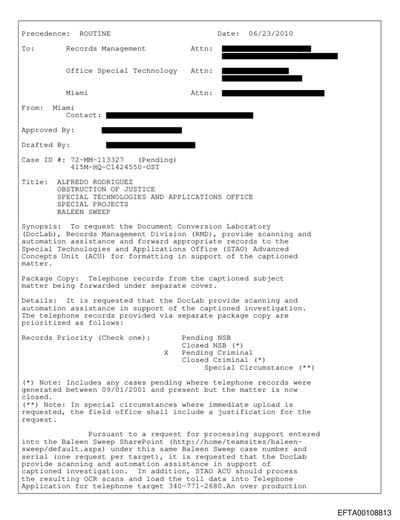 FBI Obstruction of Justice Investigation — Alfredo Rodriguez (Miami / West Palm Beach) preview