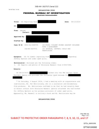 FBI Criminal Enterprise Intelligence — Dallas Field Office, Tyler Resident Agency (804I-DL-5089795) preview